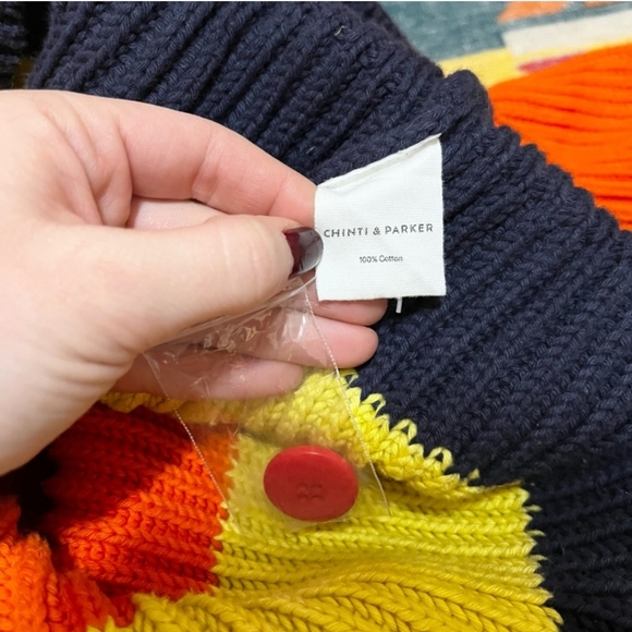 Chinti & Parker Rainbow Riviera Stripe Chunky Knit Cardigan, fit like XL - Picture 2 of 9